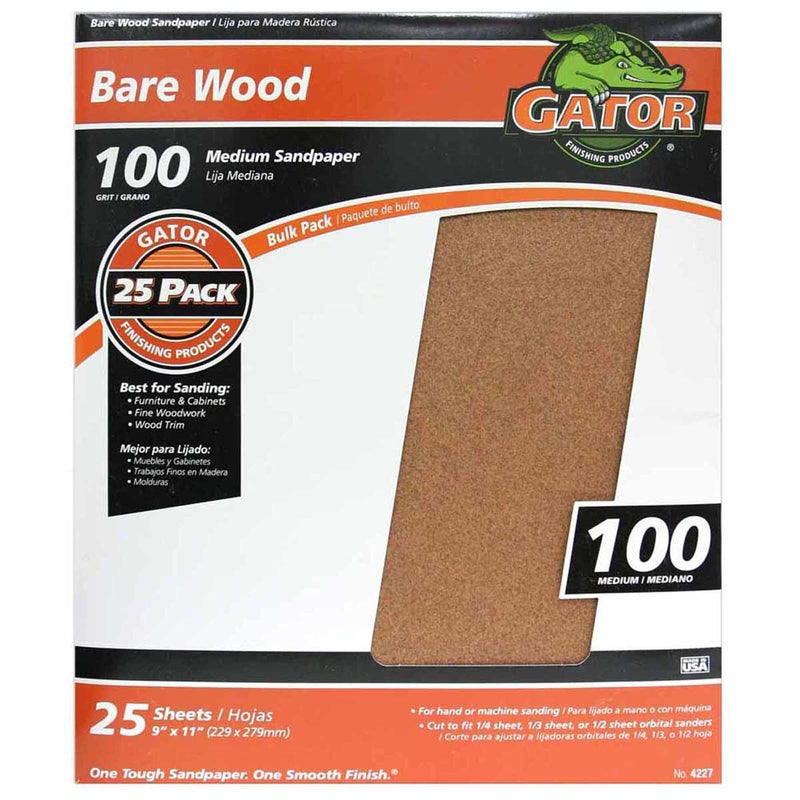 GATOR - Gator 11 in. L X 9 in. W 100 Grit Aluminum Oxide Sanding Sheet 1 pk - Case of 25