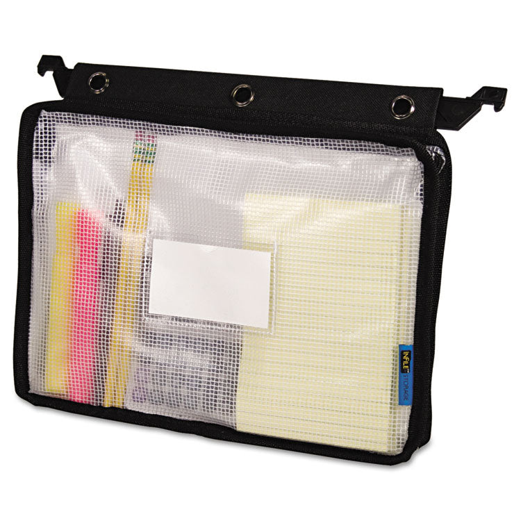 Advantus - Expanding Zipper Pouch, 13 x 9.25, Black/Clear