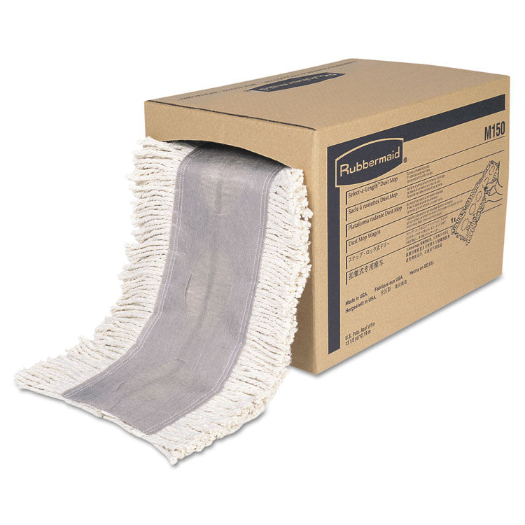 Rubbermaid Commercial - Cut To Length Dust Mops, Cotton, White, Cut-End, 5 x 40 Ft, 1 Box