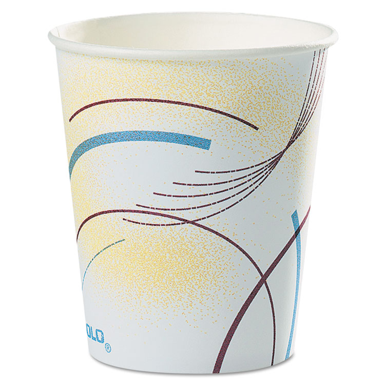 Dart - Paper Water Cups, Cold, 5 oz, Meridian Design, Multicolored, 100/Sleeve, 25 Sleeves/Carton