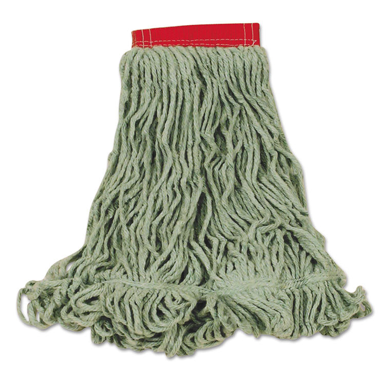 Rubbermaid Commercial - Super Stitch Blend Mop Heads, Cotton/Synthetic, Green, Large