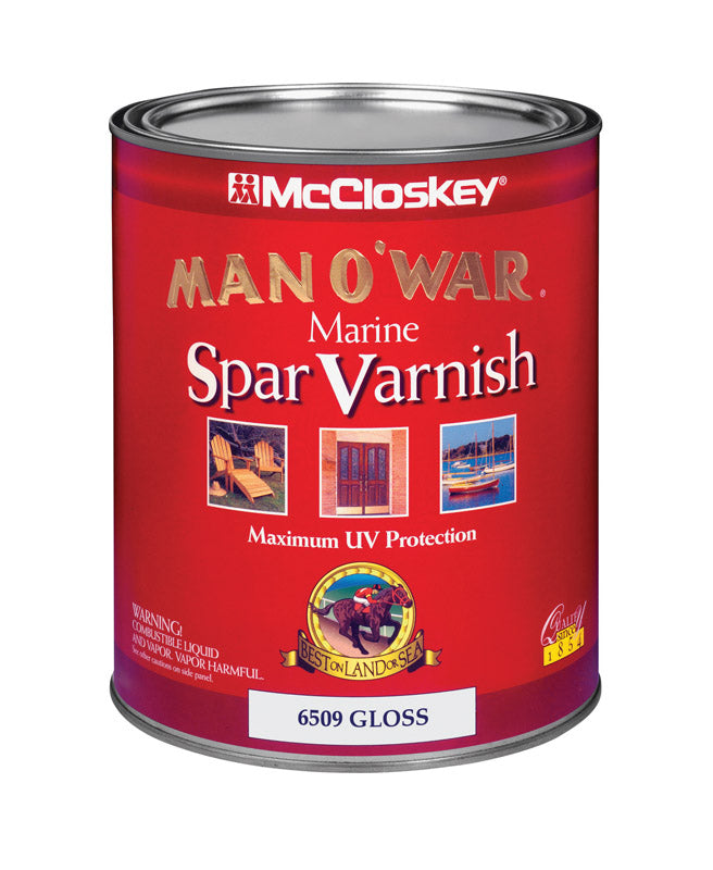 MAN O' WAR - McCloskey Man O' War Gloss Clear Water-Based Marine Spar Varnish 1 qt - Case of 4