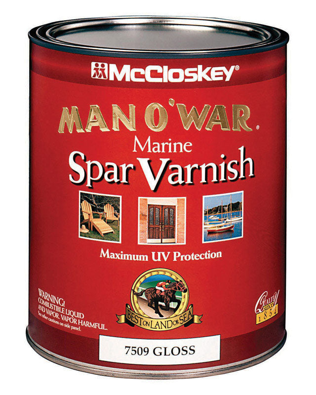 MAN O' WAR - McCloskey Man O' War Gloss Clear Oil-Based Marine Spar Varnish 1 qt - Case of 4