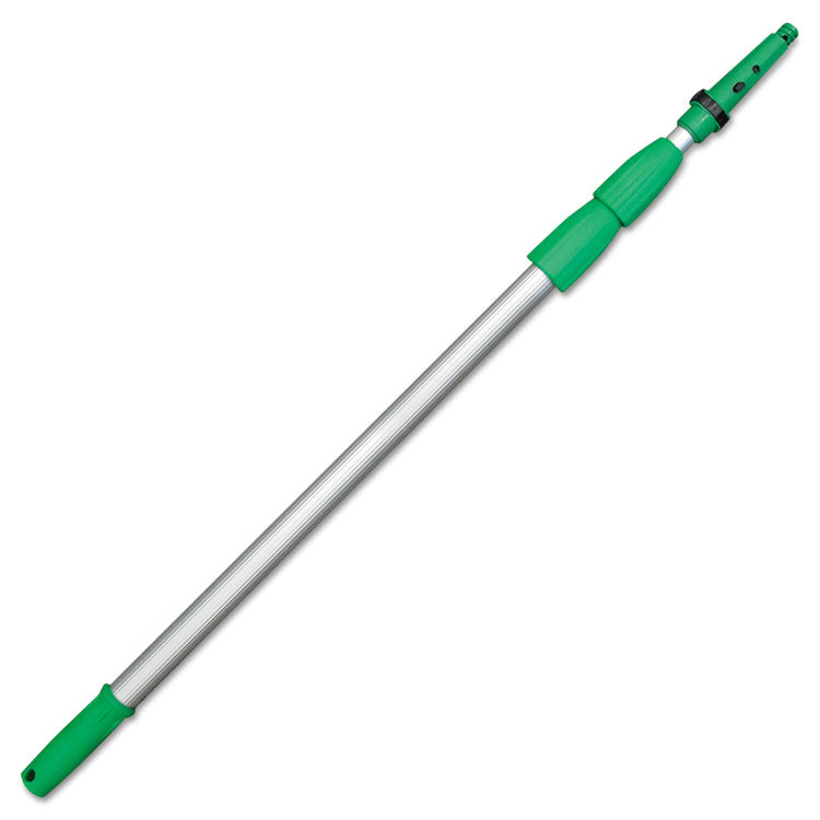 Unger - Opti-Loc Aluminum Extension Pole, 14 ft, Three Sections, Green/Silver