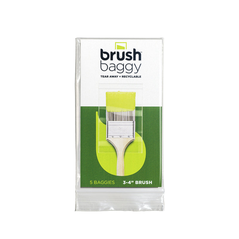 BRUSHBAGGY - BrushBaggy 5 in. W X 7.75 in. L Clear Polypropylene Paint Brush Baggy - Case of 20