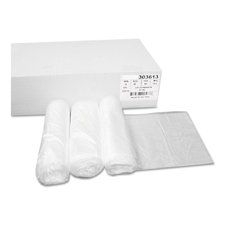 GEN - High Density Can Liners, 30 gal, 10 microns, 30" x 36", Natural, 25 Bags/Roll, 20 Rolls/Carton