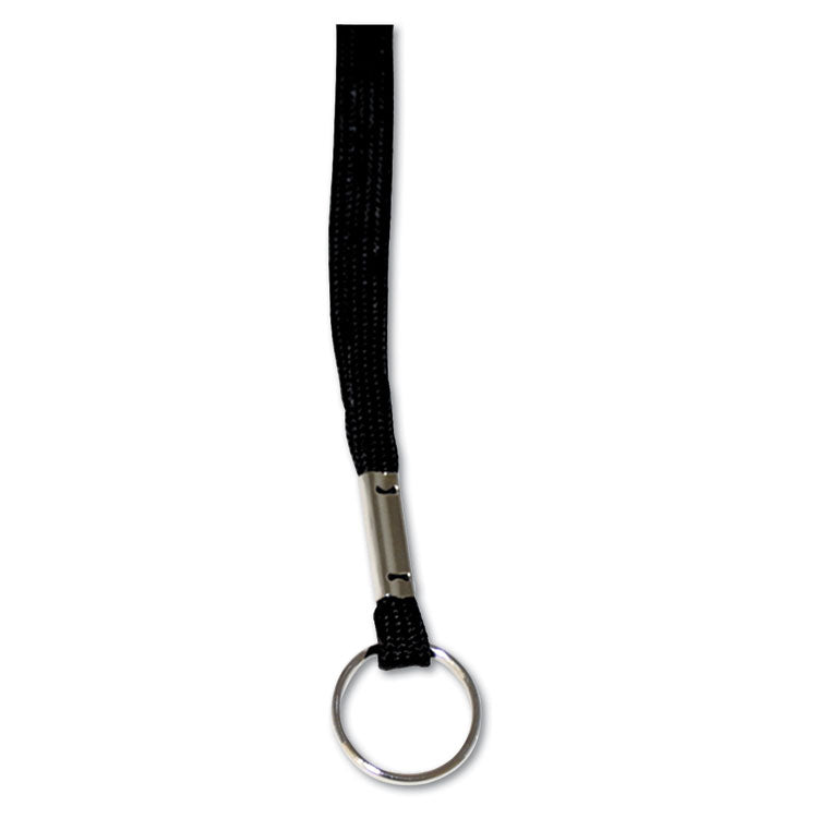 Advantus - Deluxe Lanyards, Metal Ring Fastener, 36" Long, Black, 24/Box