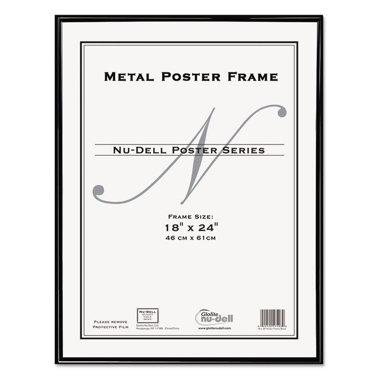 NuDell - Metal Poster Frame, Plastic Face, 18 x 24, Black