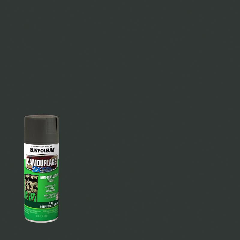 RUST-OLEUM - Rust-Oleum Specialty Flat Deep Forest Green Camouflage Spray Paint 12 oz - Case of 6