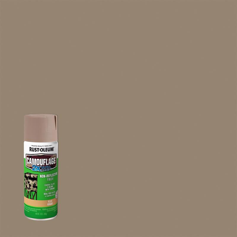 RUST-OLEUM - Rust-Oleum Specialty Flat Khaki Camouflage Spray Paint 12 oz - Case of 6