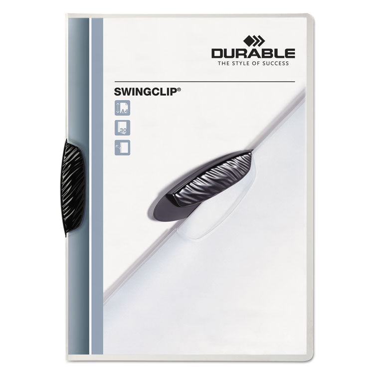 Durable - Swingclip Clear Report Cover, Swing Clip, 8.5 x 11, Black Clip, 25/Box