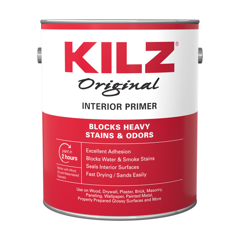 KILZ - KILZ Original White Flat Oil-Based Alkyd Oil Primer 1 gal - Case of 4 [10036]