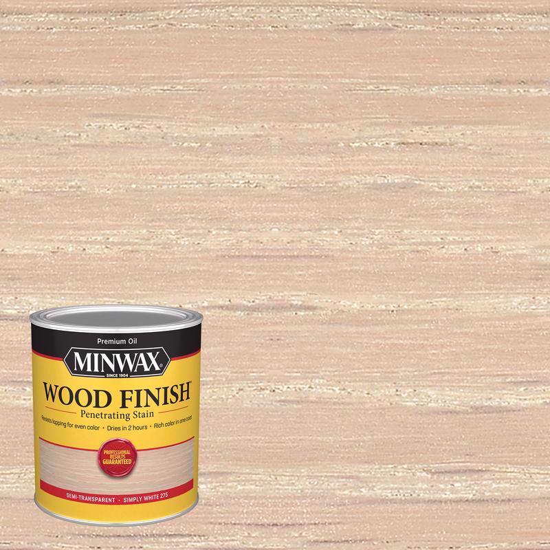 MINWAX - Minwax Wood Finish Semi-Transparent Simply White Oil-Based Penetrating Wood Finish 1 qt