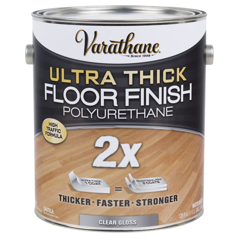 VARATHANE - Varathane Transparent Gloss Clear Water-Based Acrylic Urethane Floor Finish 1 gal - Case of 2