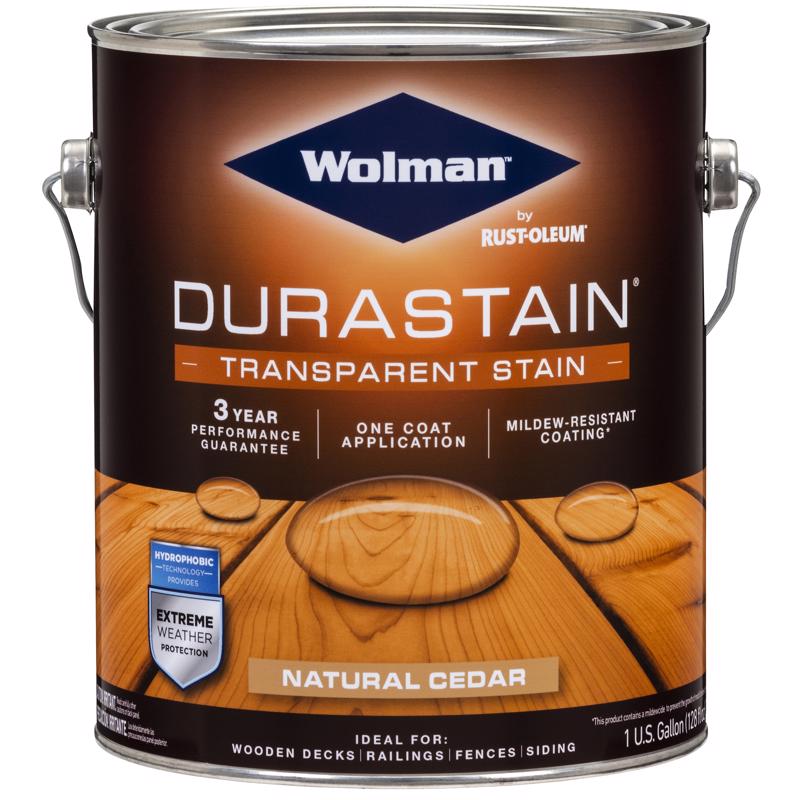 WOLMAN - Wolman RainCoat Transparent Gloss Natural Cedar Water-Based Acrylic Copolymer One Coat Stain 1 gal - Case of 4