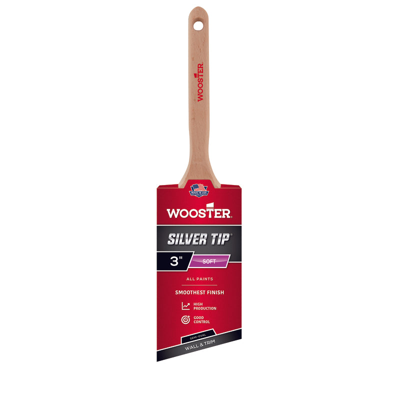 WOOSTER - Wooster Silver Tip 3 in. Soft Semi-Oval Angle Paint Brush