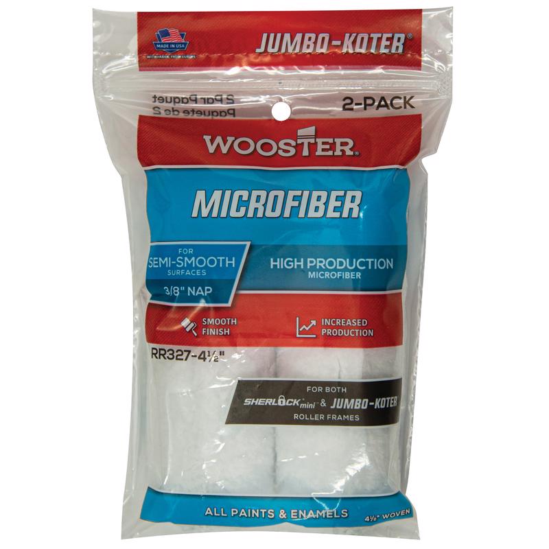 WOOSTER - Wooster Jumbo-Koter Microfiber 4-1/2 in. W X 3/8 in. Paint Roller Cover 2 pk