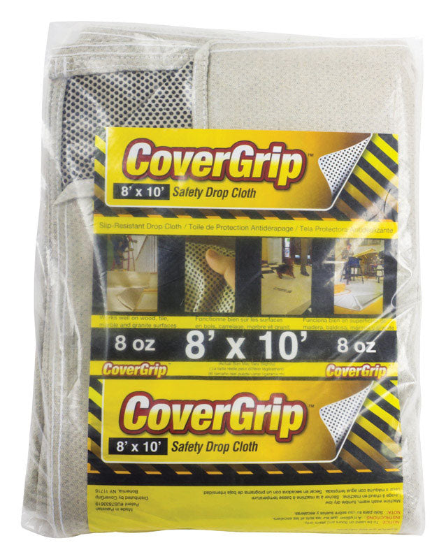 COVERGRIP - CoverGrip 8 ft. W X 10 ft. L 8 oz Safety Canvas Drop Cloth 1 pk