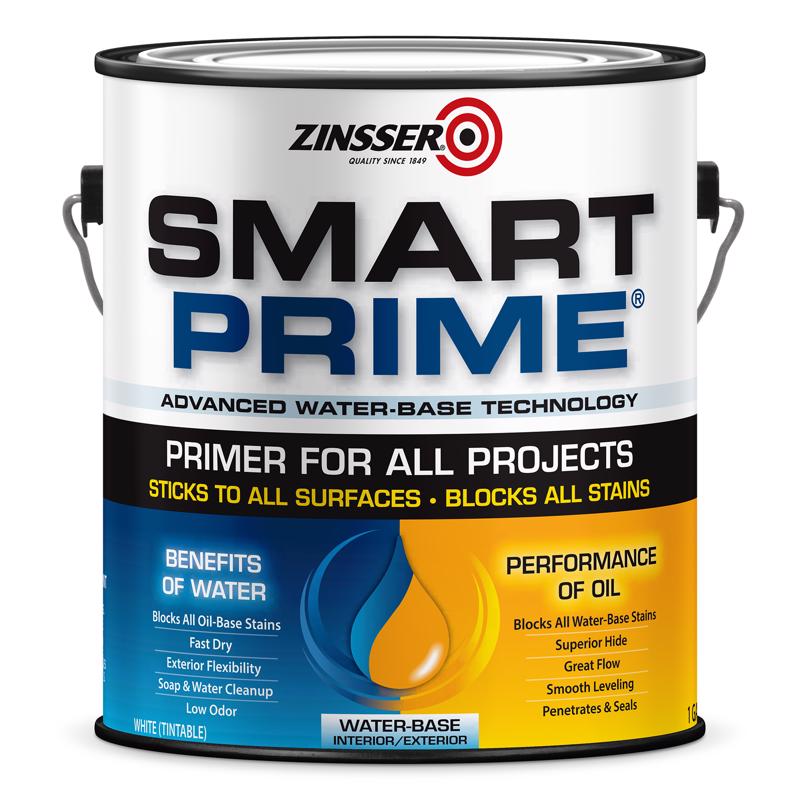 ZINSSER - Zinsser Smart Prime White Smooth Water-Based Acrylic Primer 1 gal - Case of 2