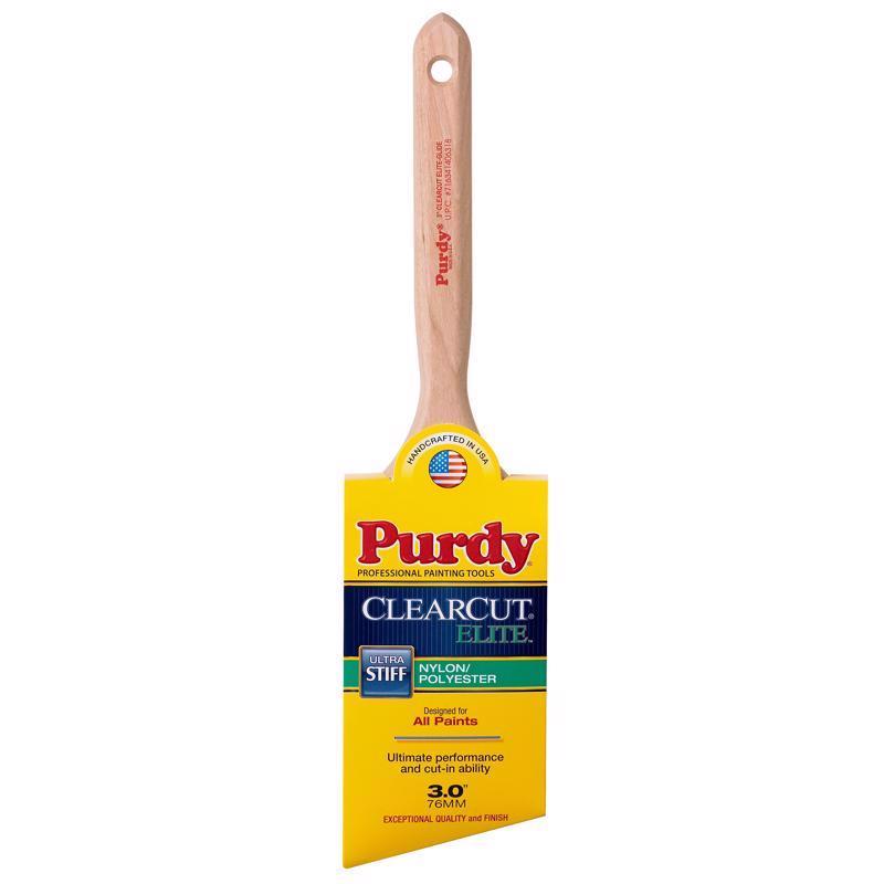 PURDY - Purdy ClearCut Elite Glide 3 in. Ultra Stiff Angle Trim Paint Brush - Case of 6