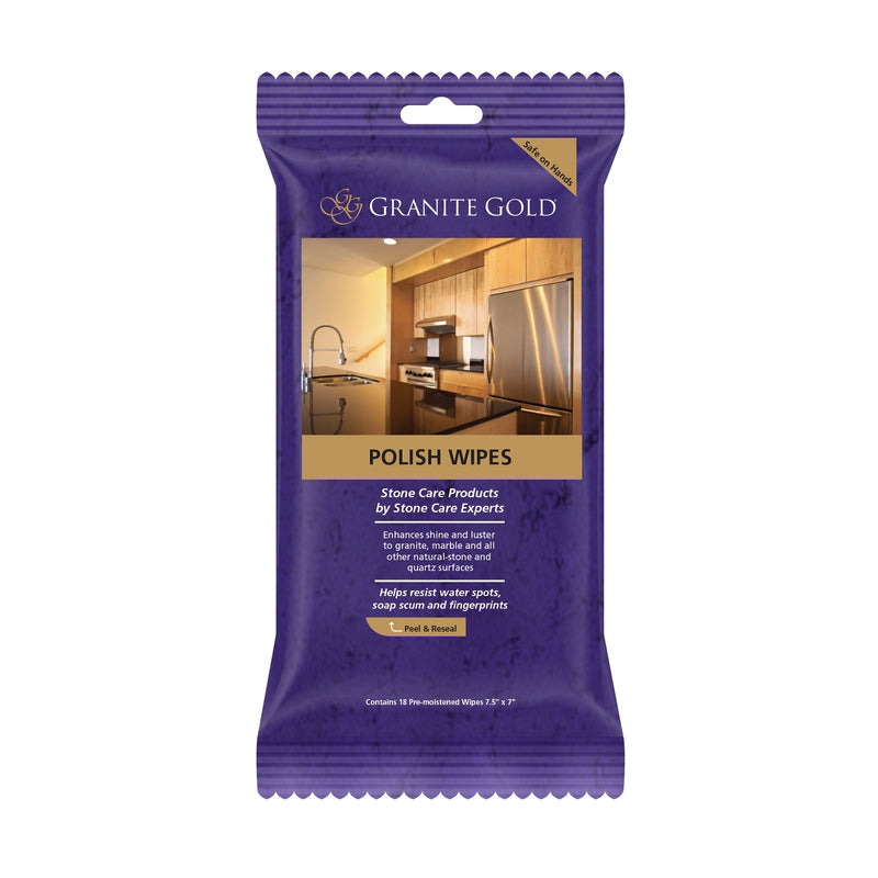 GRANITE GOLD - Granite Gold Citrus Scent Granite Polish 18 ct Wipes - Case of 12