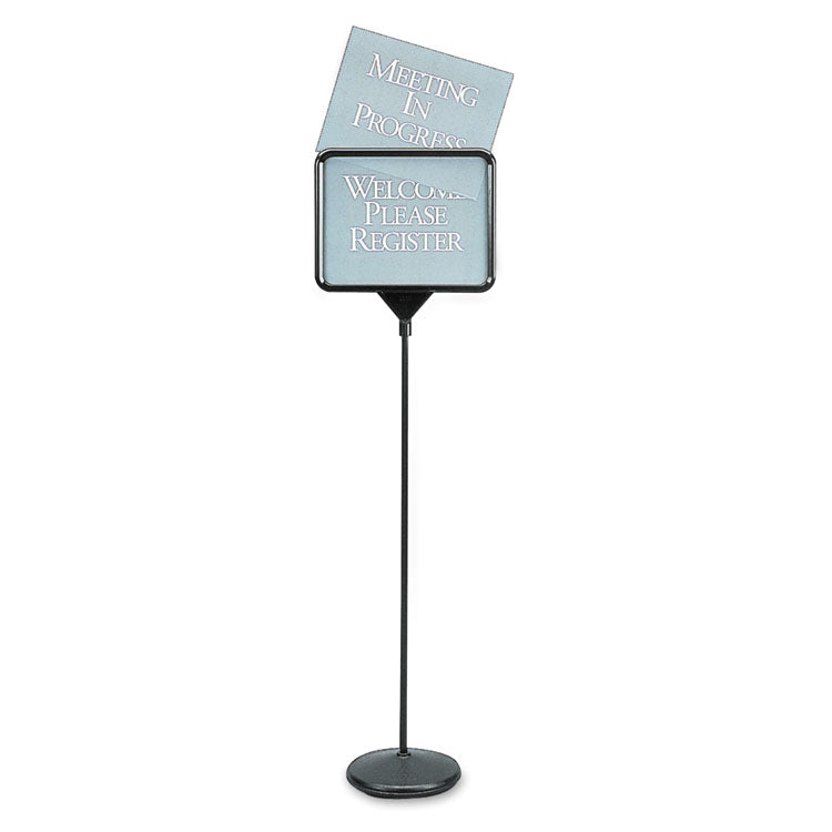 Quartet - Sign(ware) Pedestal Sign, 14 x 11, Assorted Signage, Black Frame