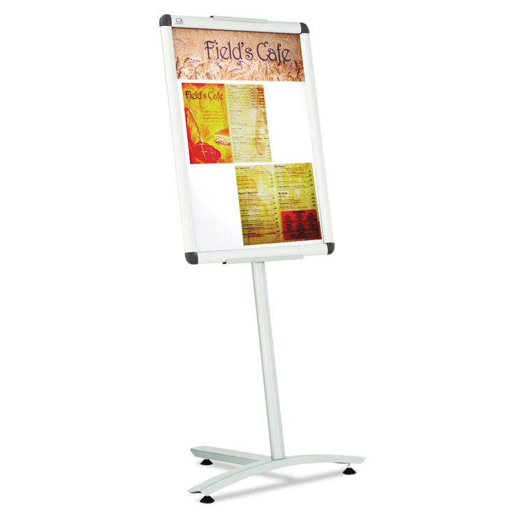 Quartet - Improv Lobby Clip-Frame Pedestal Sign, 18 x 24 Frame, 54" High, Aluminum