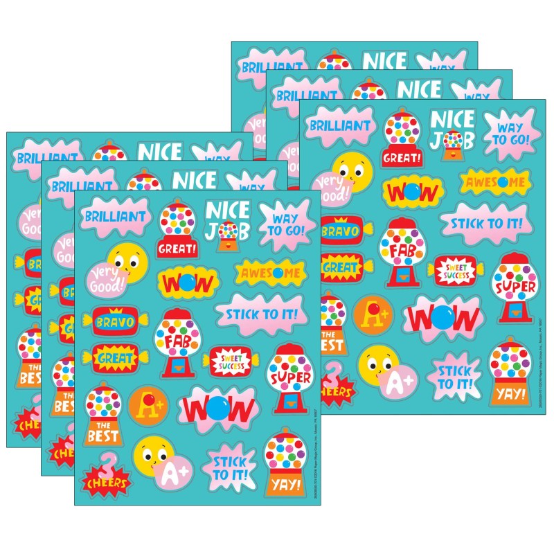 EUREKA - Bubblegum Scented Stickers, 80 Per Pack, 6 Packs