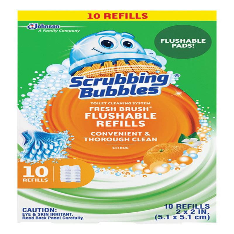SCRUBBING BUBBLES - Scrubbing Bubbles Fresh Brush Citrus Scent Toilet Wand Refill Heads