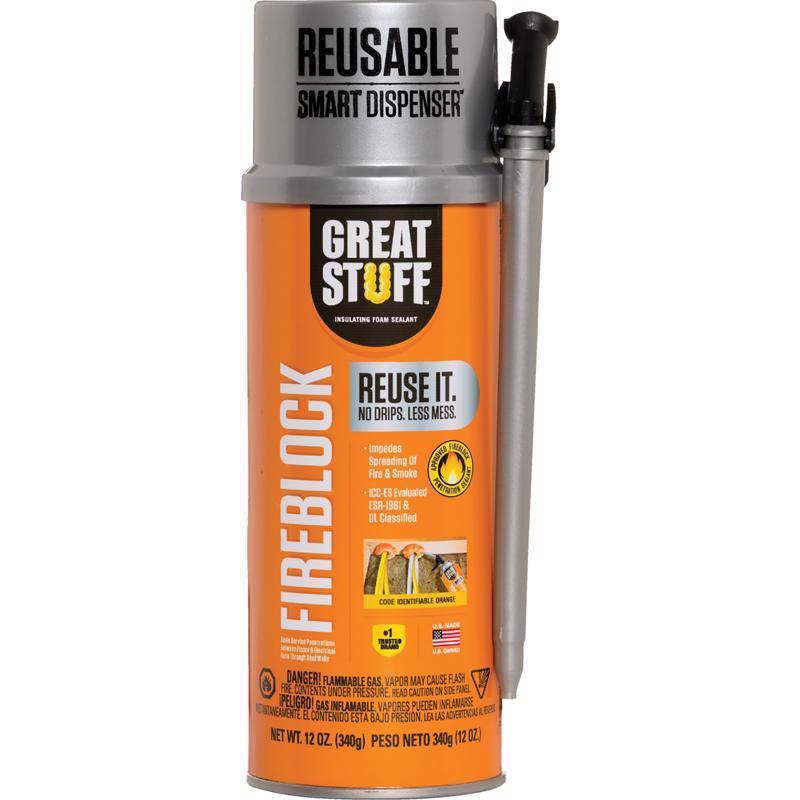 GREAT STUFF - Great Stuff Smart Dispenser Orange Polyurethane Fireblock Foam Sealant 12 oz - Case of 12