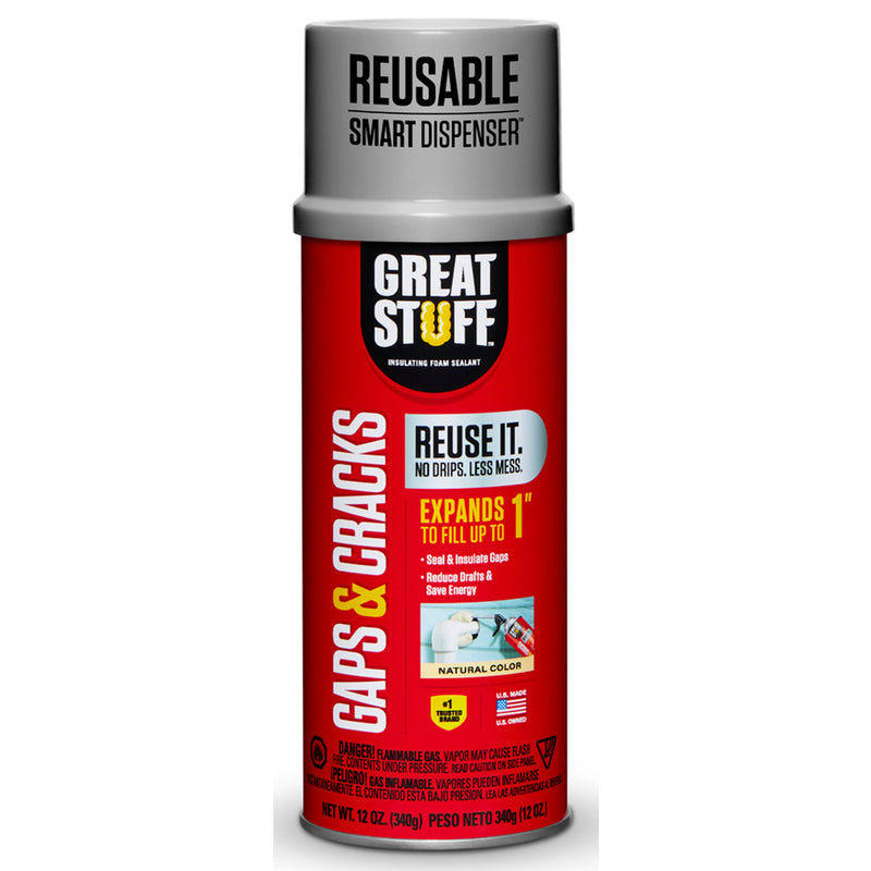 GREAT STUFF - Great Stuff Smart Dispenser Ivory Polyurethane Insulating Foam Sealant 12 oz - Case of 12 [99108824]