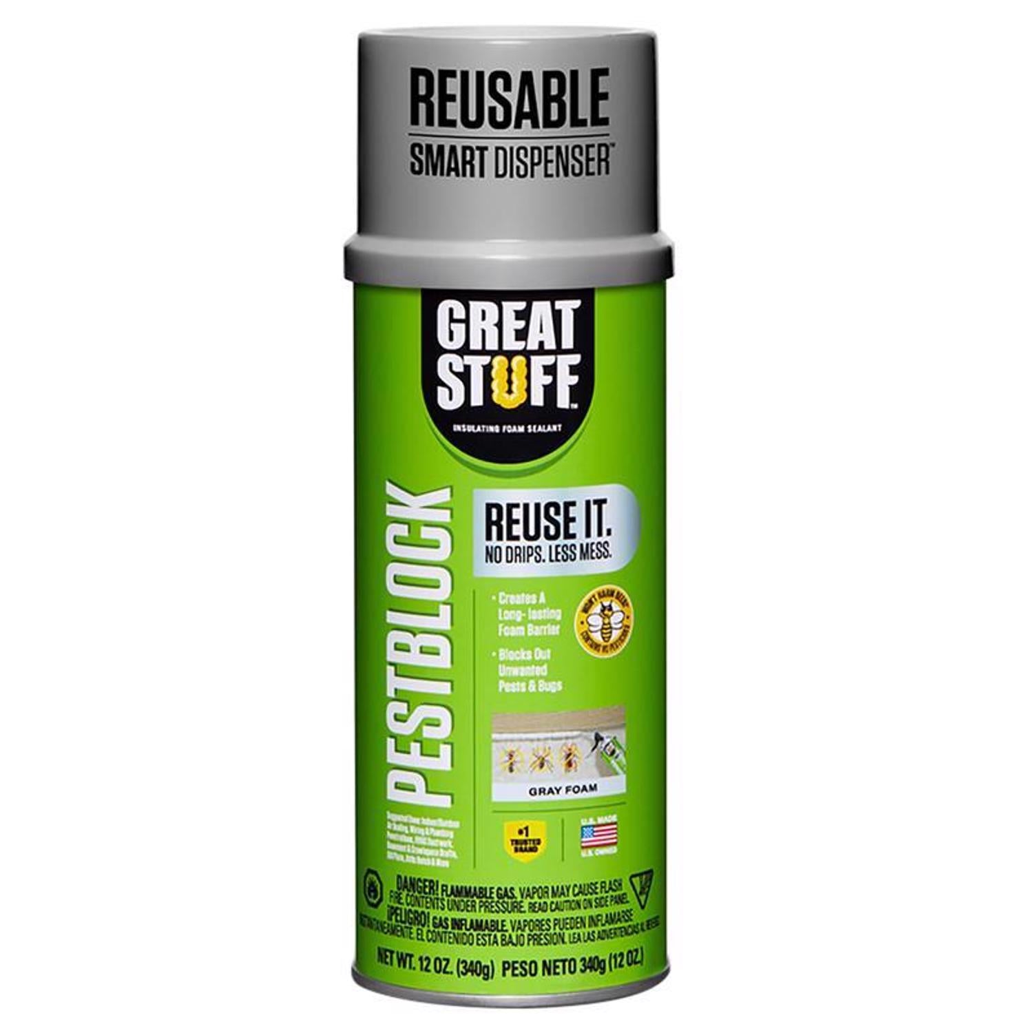 Great Stuff Smart Dispenser Gray Polyurethane Insulating Foam Sealant 12 oz - Case of 12