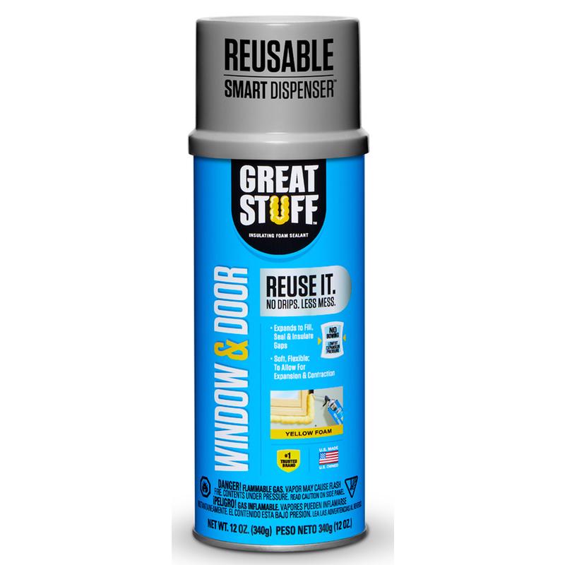 GREAT STUFF - Great Stuff Smart Dispenser Yellow Polyurethane Insulating Foam Sealant 12 oz - Case of 12