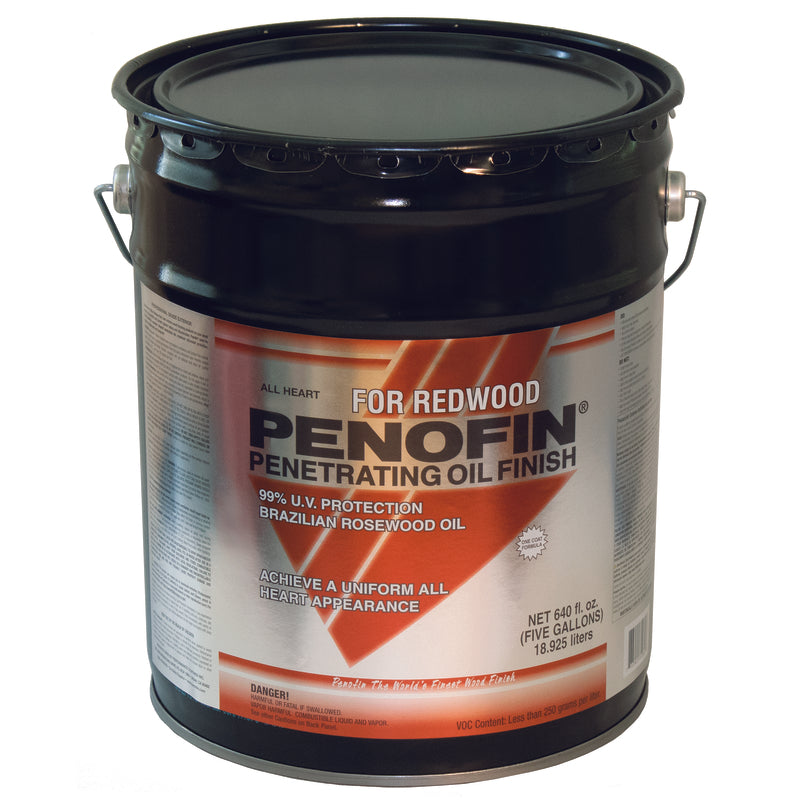 PENOFIN - Penofin All Heart Transparent Redwood Oil-Based Penetrating Wood Stain 5 gal