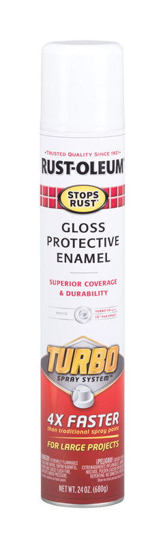 RUST-OLEUM - Rust-Oleum Stops Rust Gloss White Protective Enamel Spray Paint 24 oz - Case of 6