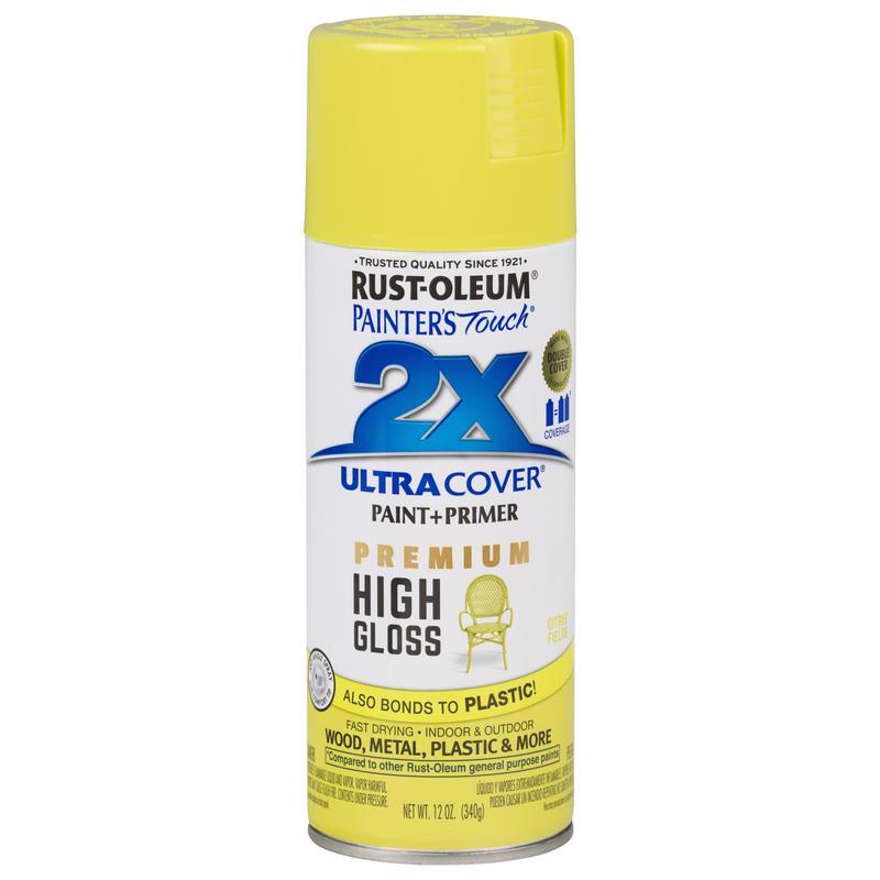 RUST-OLEUM - Rust-Oleum Painter's Touch High-Gloss Citrus Fields Paint+Primer Spray Paint 12 oz - Case of 6