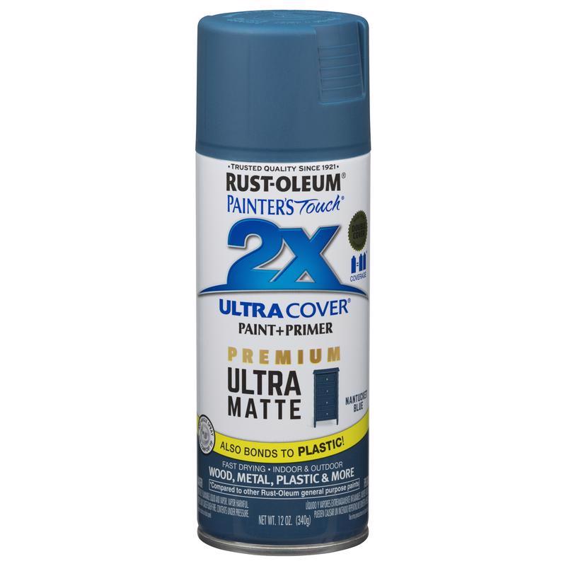 RUST-OLEUM - Rust-Oleum Painter's Touch 2X Ultra Cover Ultra Matte Nantucket Blue Paint+Primer Spray Paint 12 oz - Case of 6