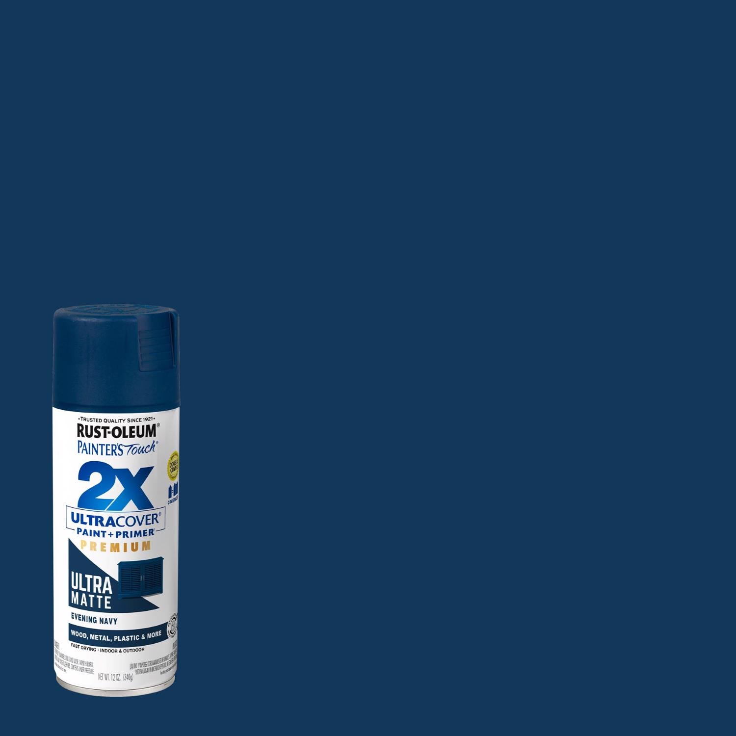 Rust-Oleum Painter's Touch Ultra Matte Evening Navy Paint+Primer Spray Paint 12 oz - Case of 6