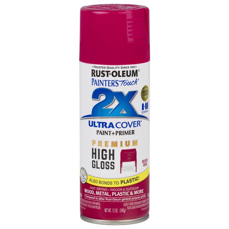 RUST-OLEUM - Rust-Oleum Painter's Touch High-Gloss Desert Rose Paint+Primer Spray Paint 12 oz - Case of 6