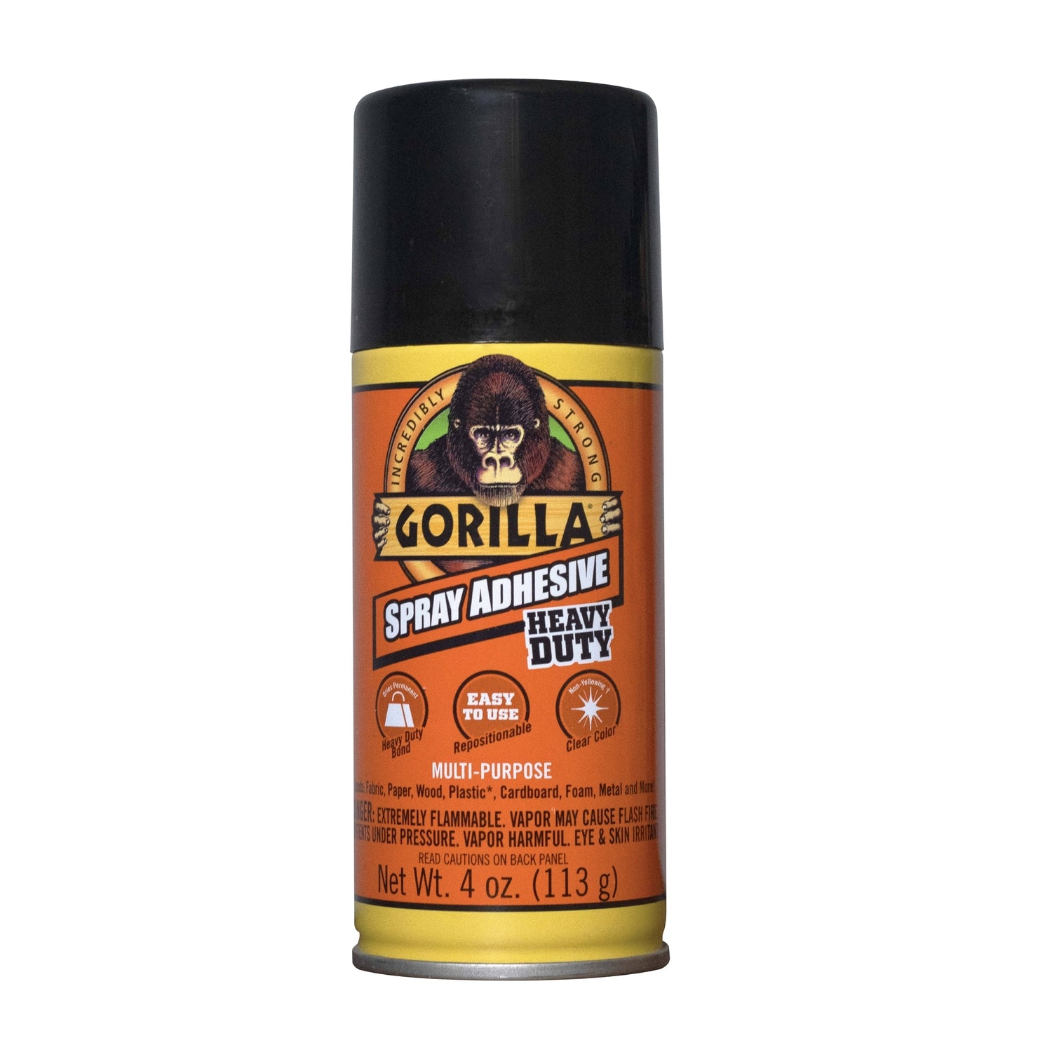 Gorilla Heavy Duty Super Strength Clear Spray Adhesive 4 oz - Case of 4