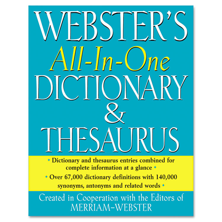 Merriam Webster - All-In-One Dictionary/Thesaurus, Hardcover, 768 Pages