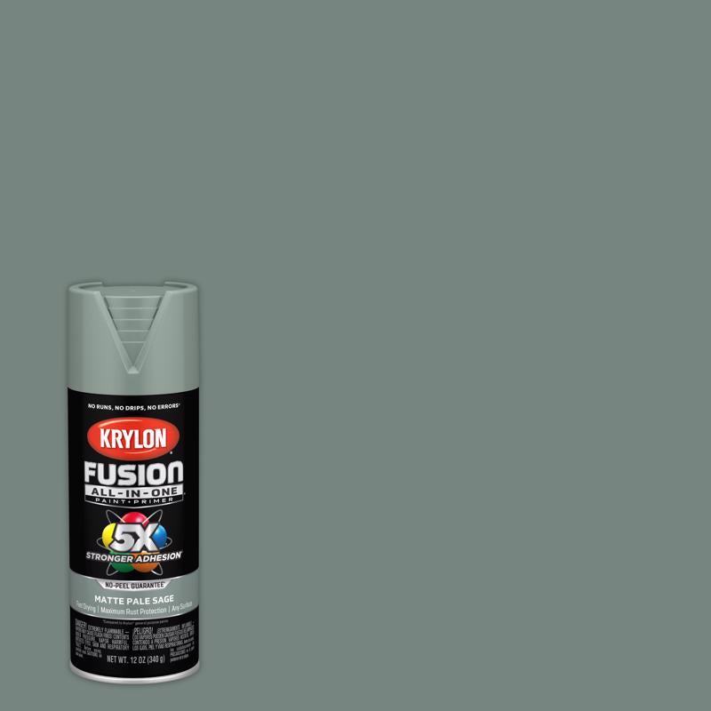 KRYLON - Krylon Fusion All-In-One Matte Pale Sage Paint+Primer Spray Paint 12 oz - Case of 6