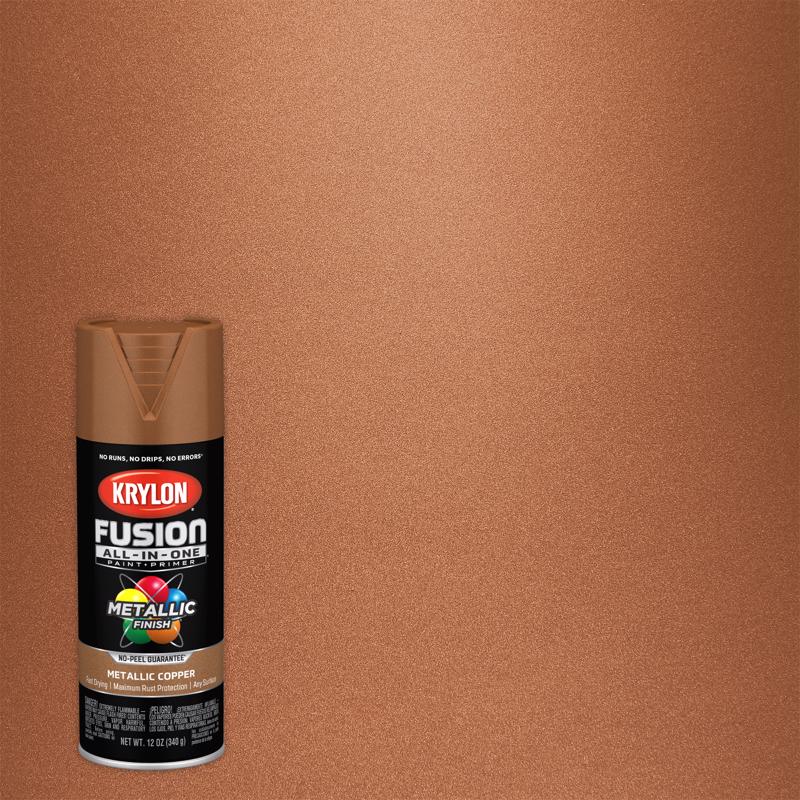 KRYLON - Krylon Fusion All-In-One Metallic Copper Paint+Primer Spray Paint 12 oz - Case of 6