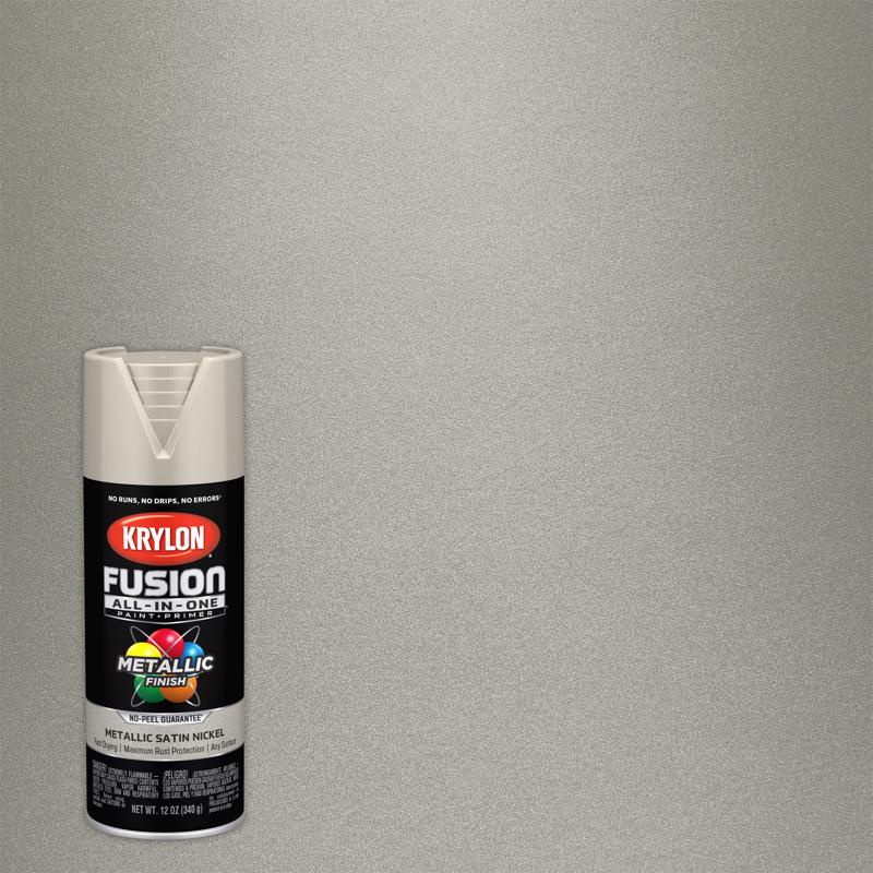 KRYLON - Krylon Fusion All-In-One Metallic Silver Paint+Primer Spray Paint 12 oz - Case of 6