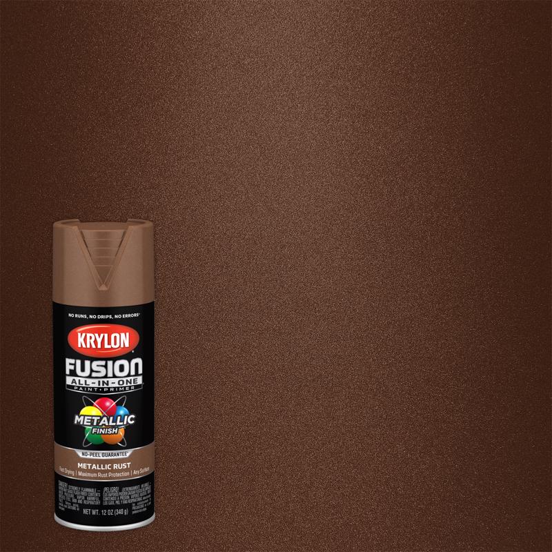 KRYLON - Krylon Fusion All-In-One Metallic Rust Paint+Primer Spray Paint 12 oz - Case of 6