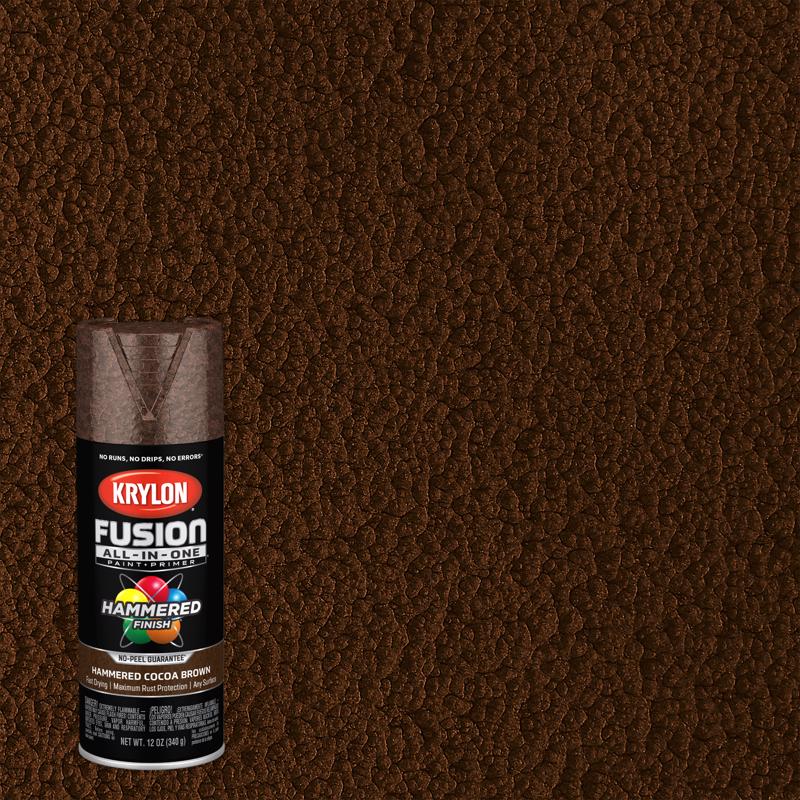 KRYLON - Krylon Fusion All-In-One Hammered Cocoa Brown Paint+Primer Spray Paint 12 oz - Case of 6