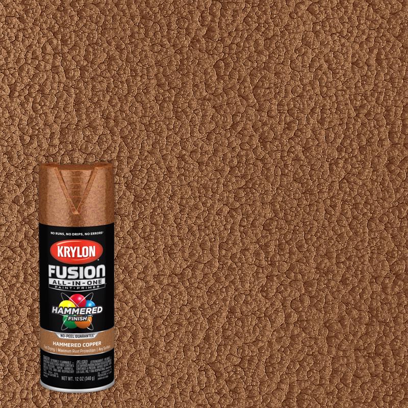 KRYLON - Krylon Fusion All-In-One Hammered Copper Paint+Primer Spray Paint 12 oz - Case of 6