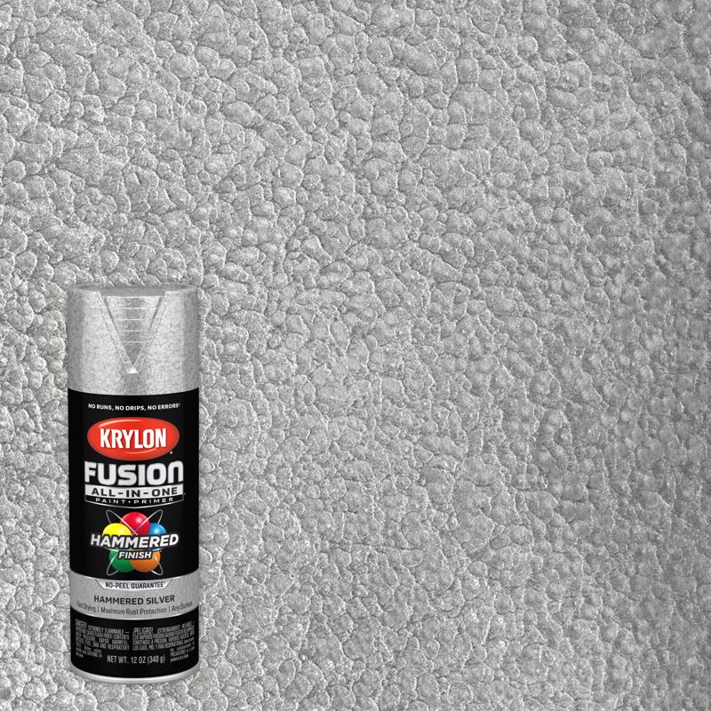 KRYLON - Krylon Fusion All-In-One Hammered Silver Paint+Primer Spray Paint 12 oz - Case of 6