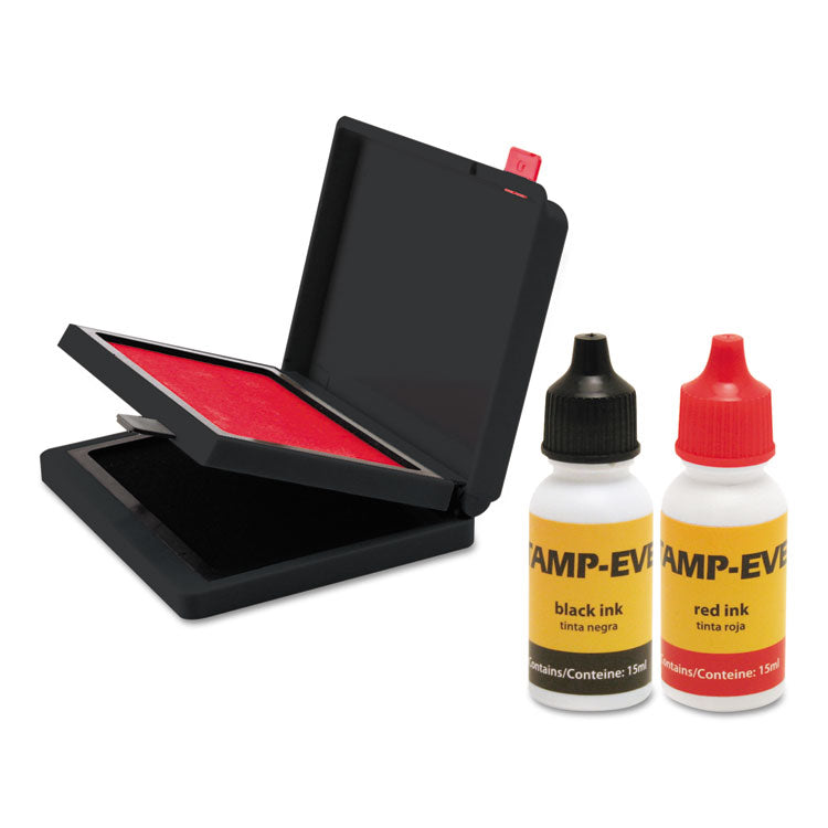 Trodat - Two-Color Stamp Pad with Ink Refill, 4" x 2.38", Red/Black