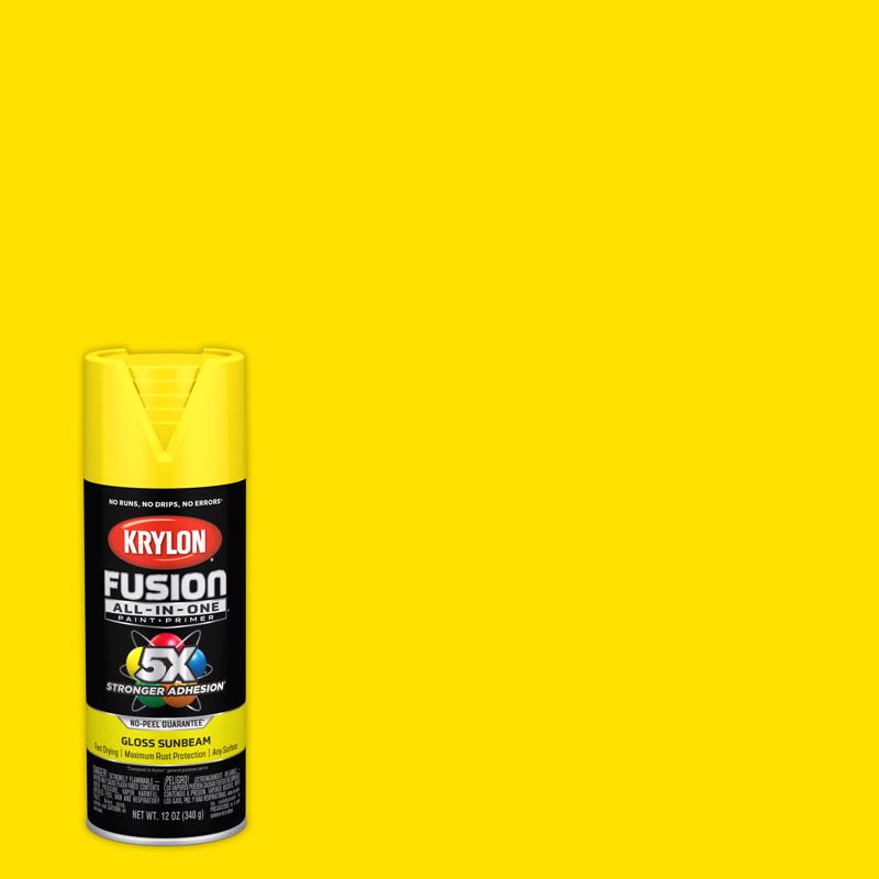 KRYLON - Krylon Fusion All-In-One Gloss Sunbeam Paint+Primer Spray Paint 12 oz - Case of 6